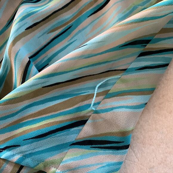 Villager two piece wrap top and skirt set 70s retro print womens medium size 8 - Picture 6 of 9